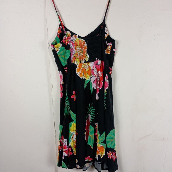 Old Navy Black Floral Summer Cami Dress With Tropical Print Lightweight Size S - Picture 9 of 9